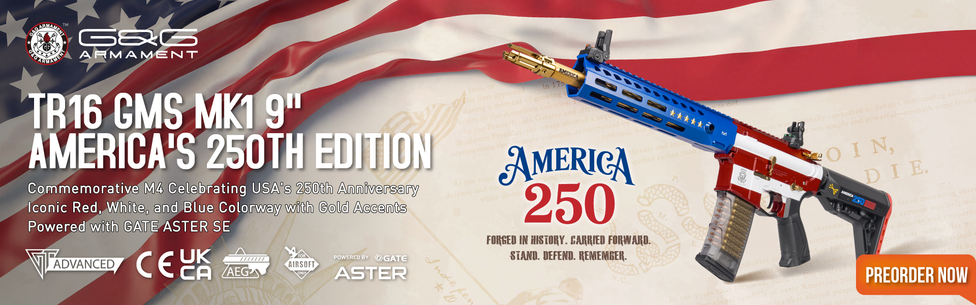 G&G TR16 GMS MK1 9" America's 250th Edition
