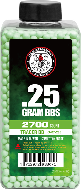 G&G Armament Tracer BB 0.25g in Green (2700 Rounds per Bottle)